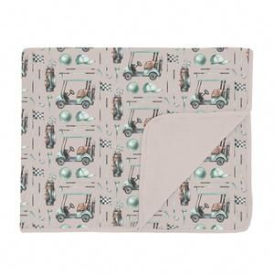 NEW KICKEE toddler blanket 40"x 60'' in latte golf
